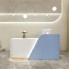 Modern Office Reception Desk in Premium White Lacquer