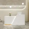 Modern Office Reception Desk in Premium White Lacquer