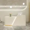 Modern Office Reception Desk in Premium White Lacquer