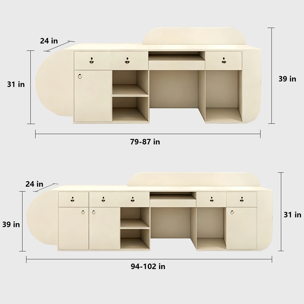 Luxury Modern Curved Reception Desk