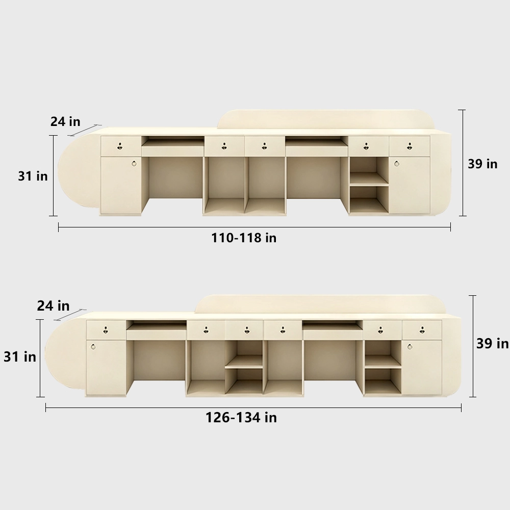Luxury Modern Curved Reception Desk