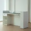 Premium White Lacquer Reception Desk for Hotel Lobby
