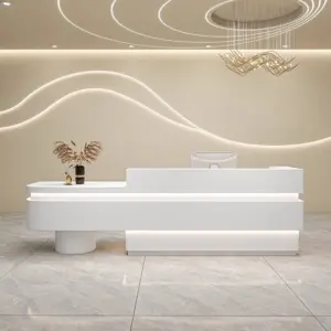 Professional Reception & Checkout Desks - L142" x W24" x H39", White