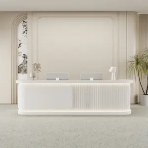 Salon Reception Counters & Corporate Office Front Desks - L79" x W24" x H39", White