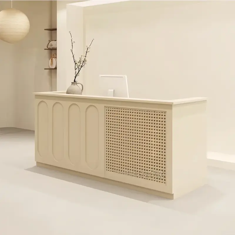 Solid Wood Boutique Counter - Women's Store & Salon Reception Desk