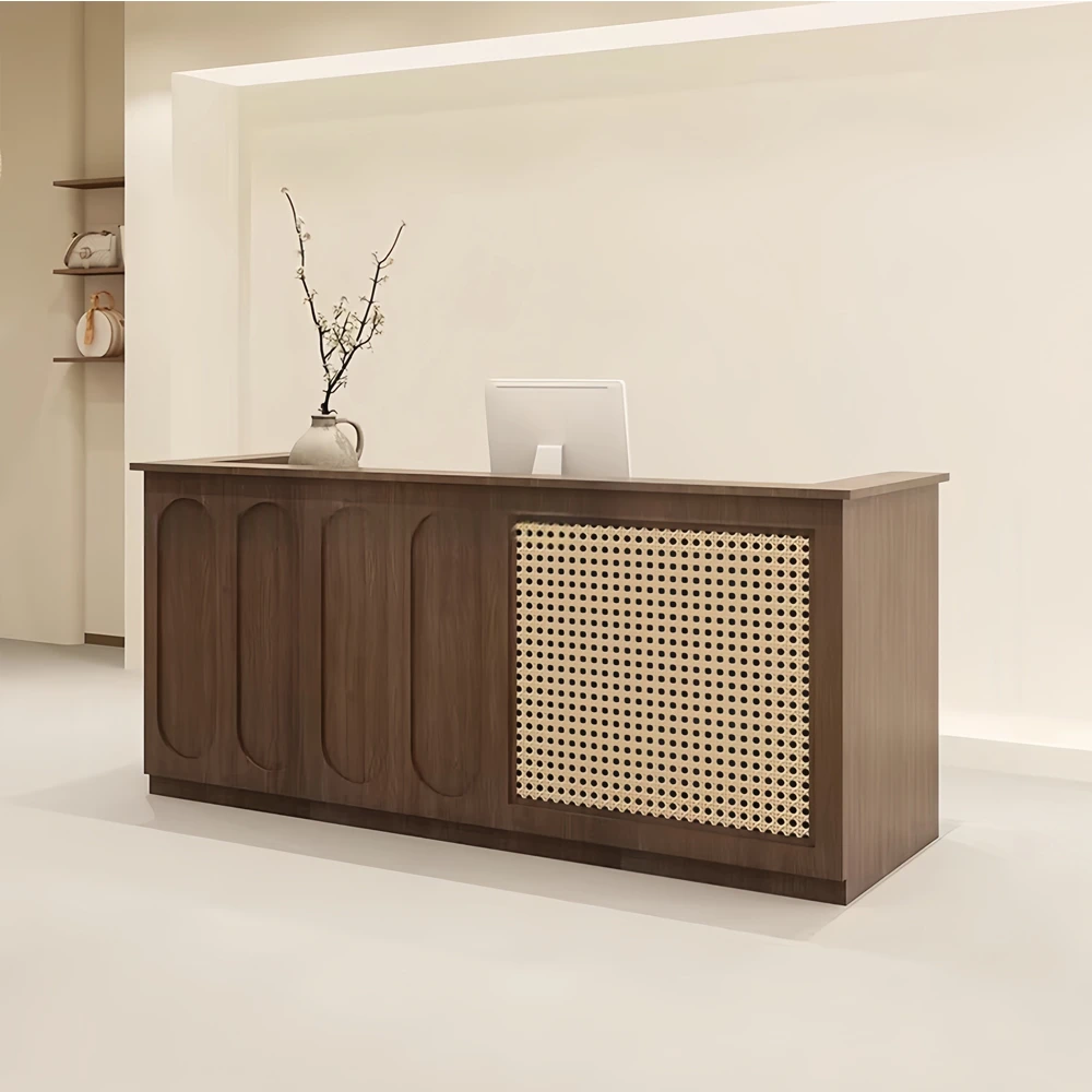 Solid Wood Boutique Counter - Women's Store & Salon Reception Desk
