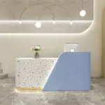 Modern Office Reception Desk In Premium White Lacquer