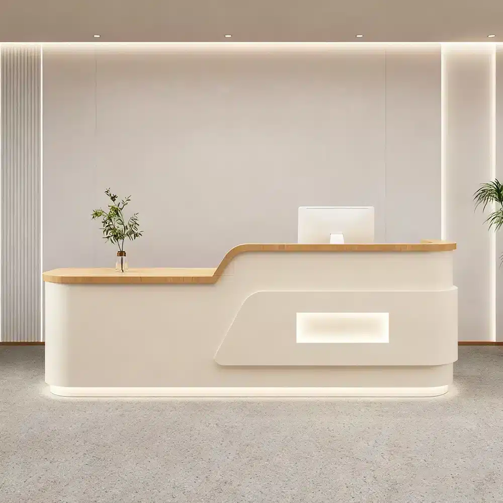 Cream Style Reception Desk - Training Center & Boutique Counter Cream Style Reception Desk - Training Center & Boutique Counter