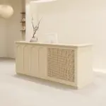 Solid Wood Boutique Counter - Women's Store & Salon Reception Desk