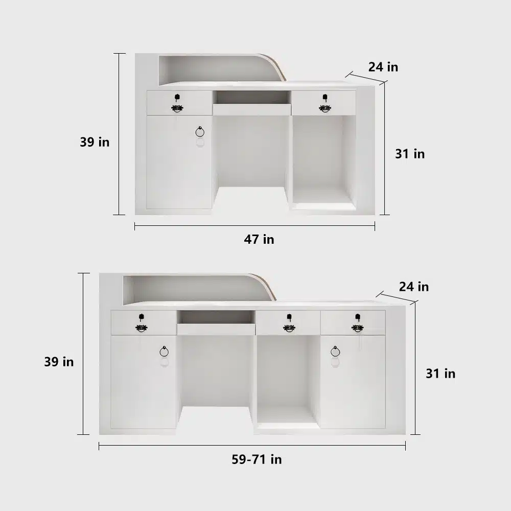 Modern Office Reception Desk in Premium White Lacquer Modern Office Reception Desk in Premium White Lacquer
