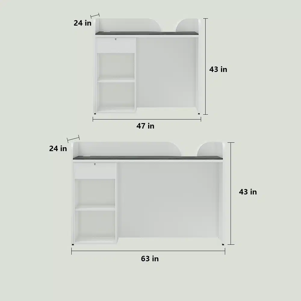 Premium White Lacquer Reception Desk for Hotel Lobby