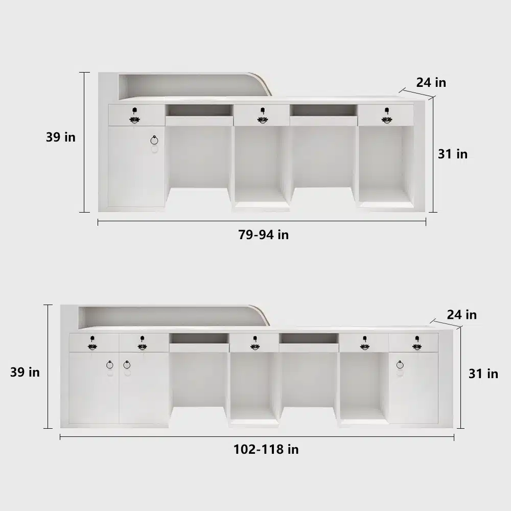 Modern Office Reception Desk in Premium White Lacquer Modern Office Reception Desk in Premium White Lacquer