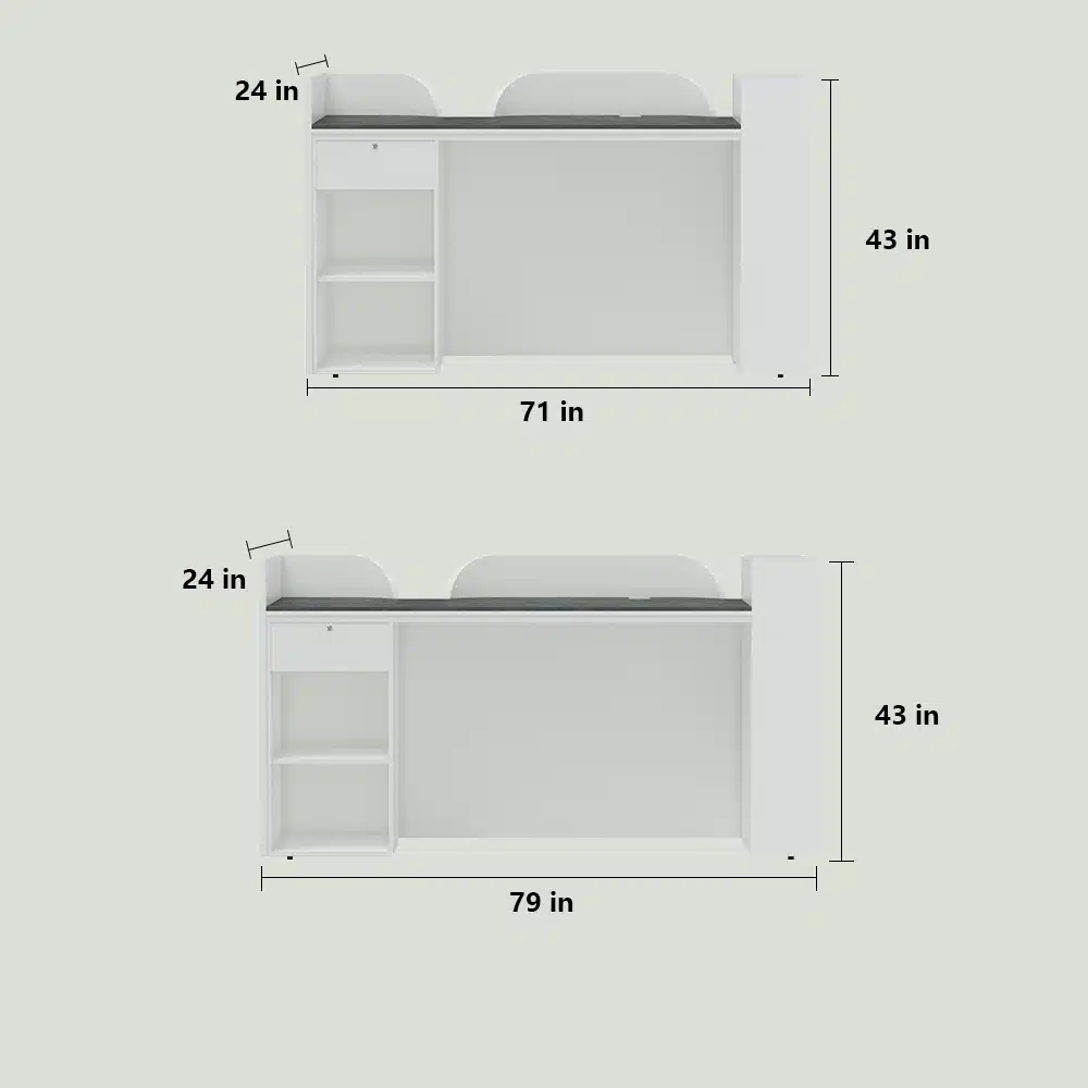 Premium White Lacquer Reception Desk for Hotel Lobby
