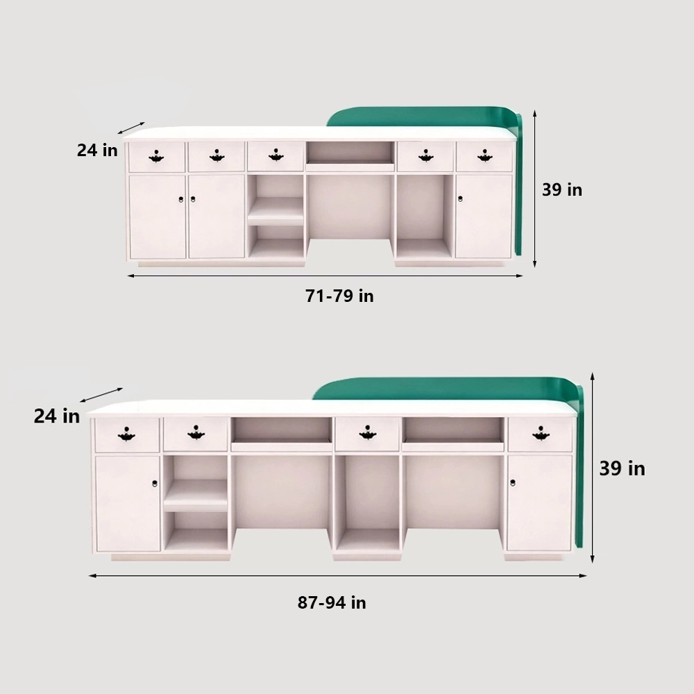 Professional Reception Counter- Small Front Desk For Office and Retail Reception Area
