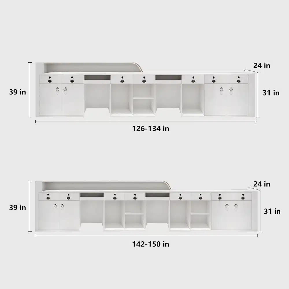 Modern Office Reception Desk in Premium White Lacquer Modern Office Reception Desk in Premium White Lacquer
