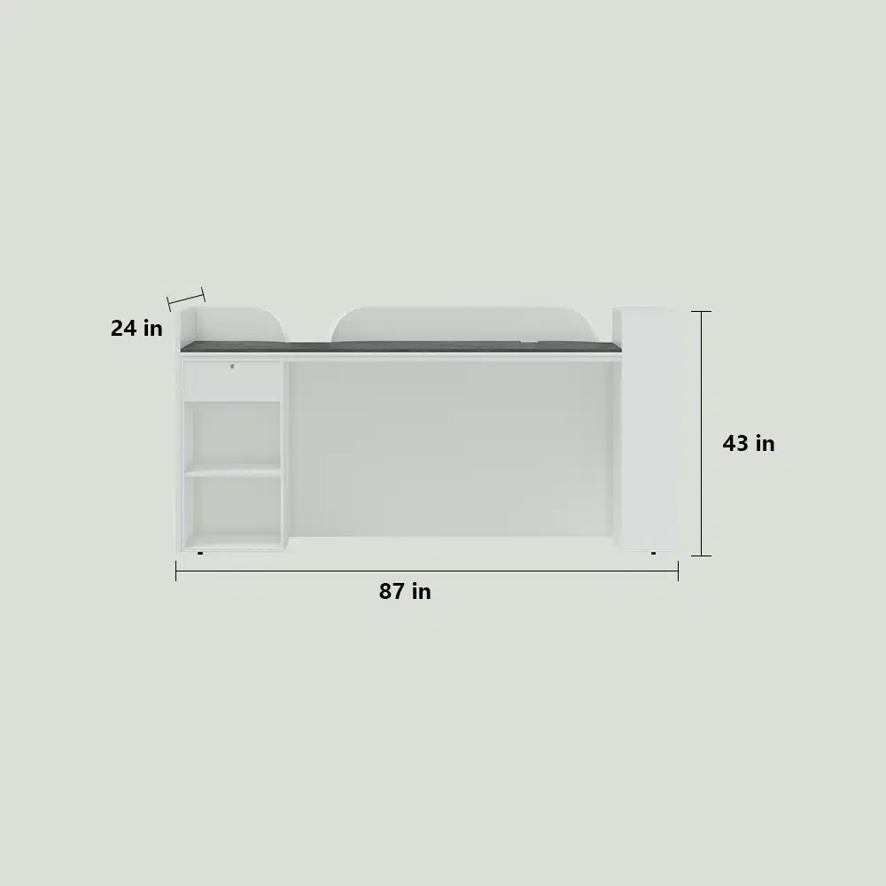 Premium White Lacquer Reception Desk for Hotel Lobby