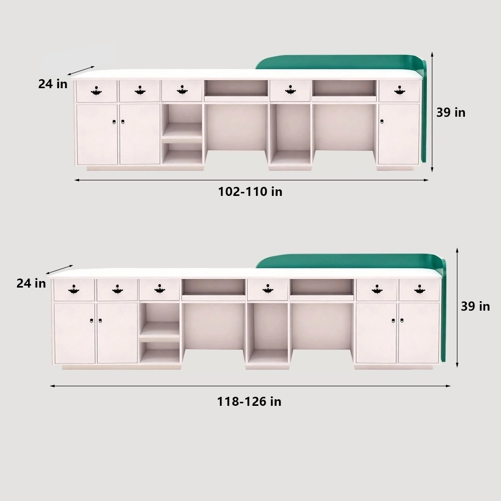 Professional Reception Counter- Small Front Desk For Office and Retail Reception Area