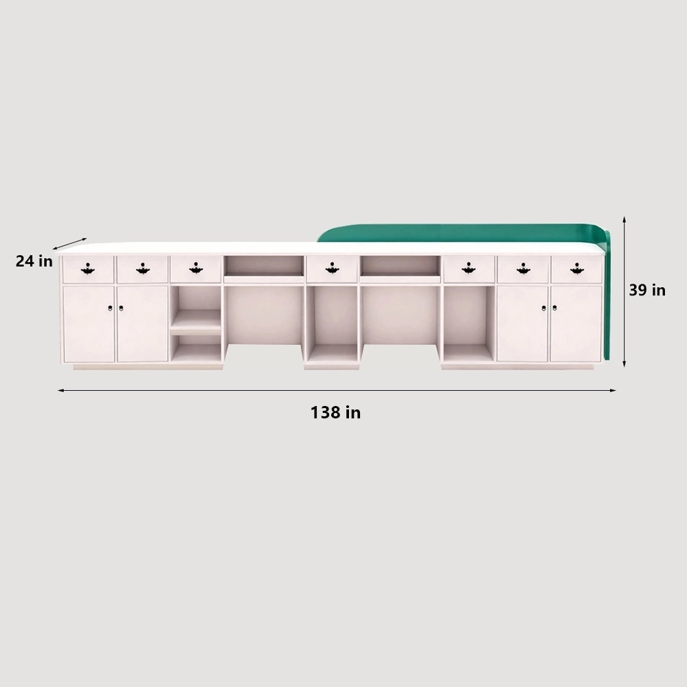 Professional Reception Counter- Small Front Desk For Office and Retail Reception Area