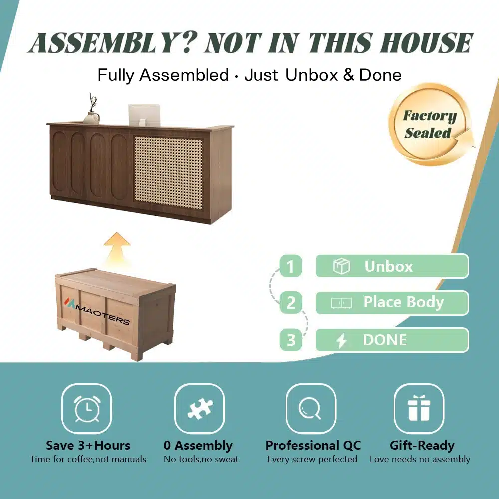 Solid Wood Boutique Counter - Women's Store & Salon Reception Desk Solid Wood Boutique Counter - Women's Store & Salon Reception Desk