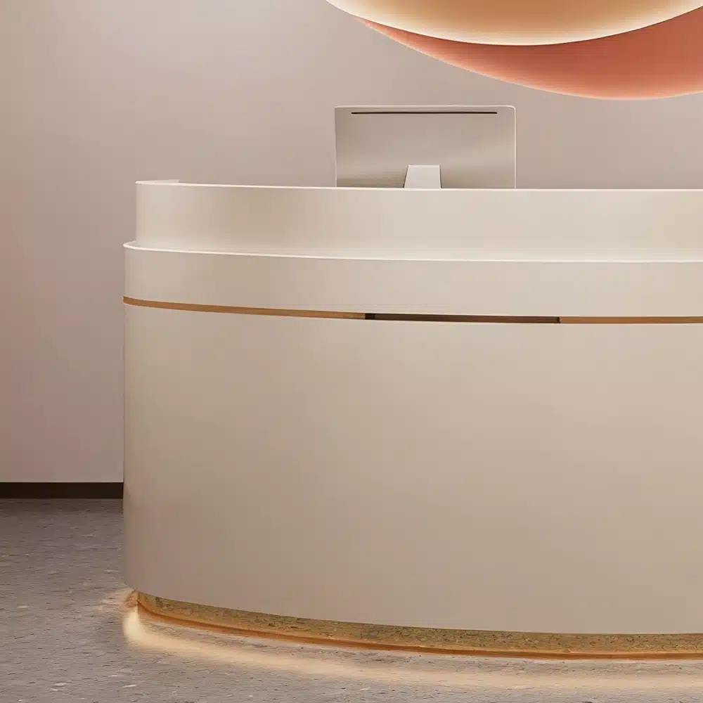 细节1 Premium Curved Reception Desks for Dental Clinics &Beauty Salons
