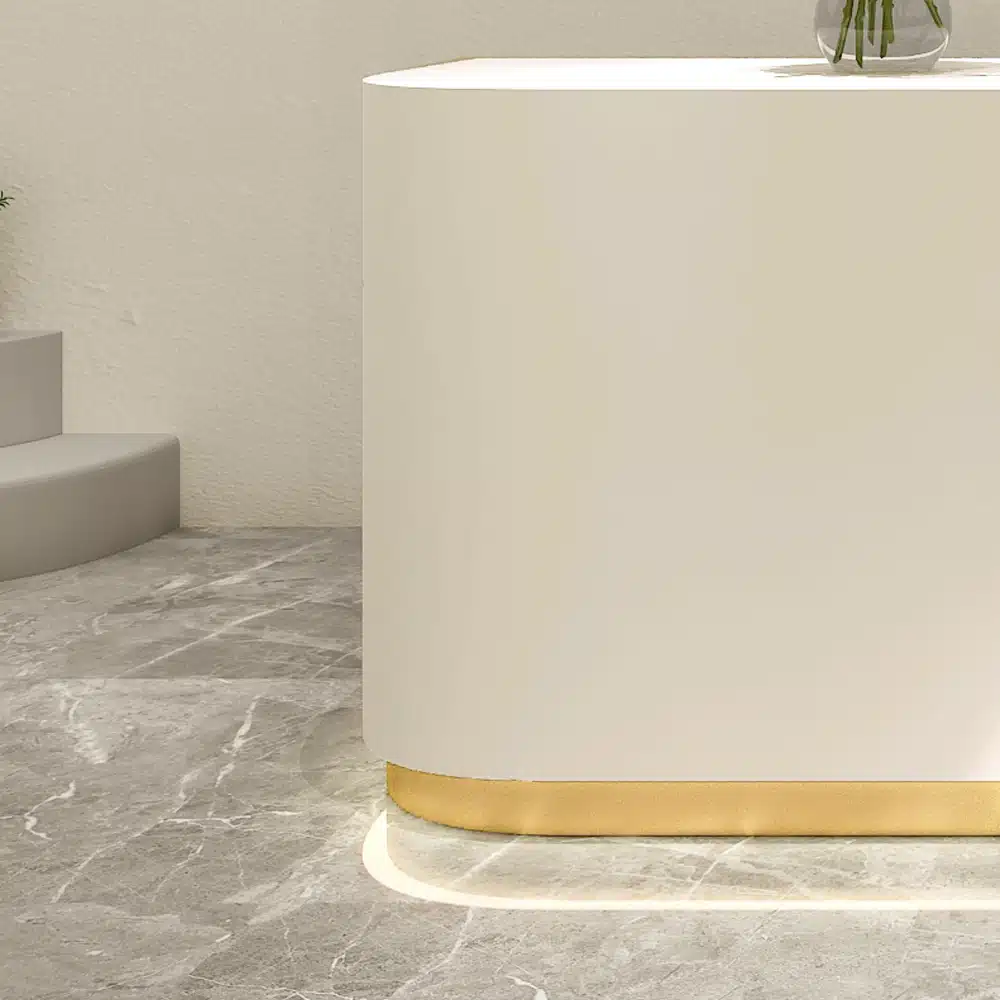 Modern Office Reception Desk in Premium White Lacquer Modern Office Reception Desk in Premium White Lacquer