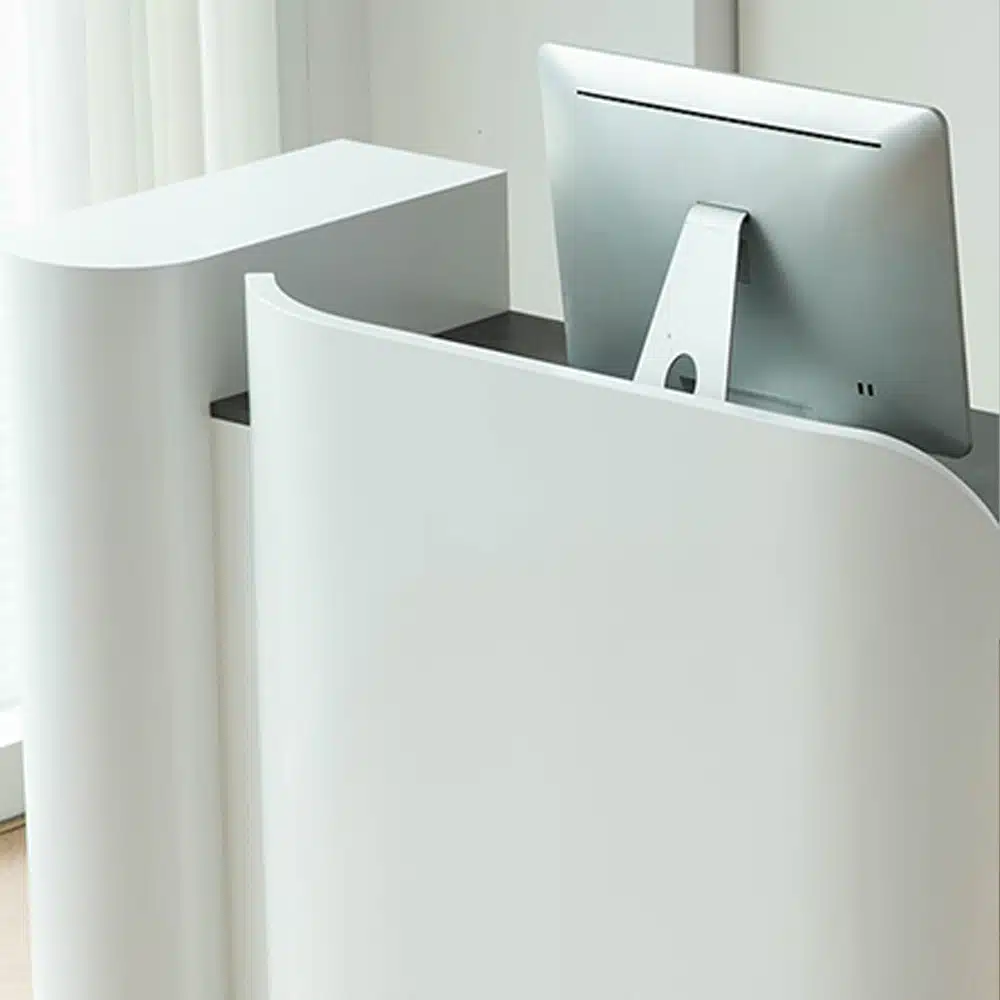 Premium White Lacquer Reception Desk for Hotel Lobby
