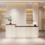 Modern Lacquer & Cream Style Reception Desks for Clothing Stores