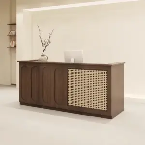 Solid Wood Boutique Counter - Women's Store & Salon Reception Desk