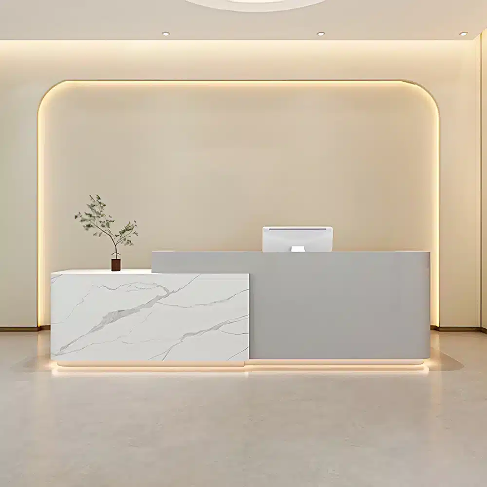 Modern minimalist reception and checkout counter