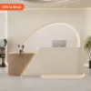 Curved Reception Desk -  Salon & Training Center Counter