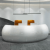 Baked Semicircular Arc Front Desk