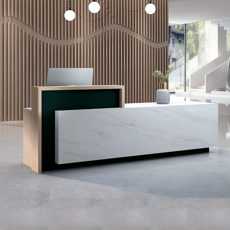 Company Reception Desk Imitation Marble Hall