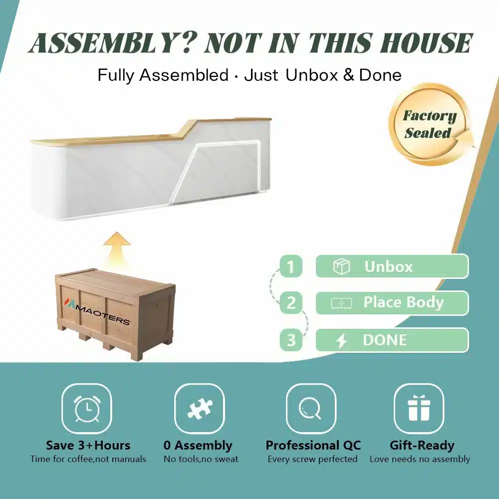 Curved Cashier Front Desk Counter - Maoters