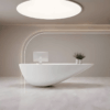Curved Fiberglass Counter - Modern Reception Desk