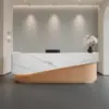Curved Lacquer Reception Desk - Boutique & Training Center Counter
