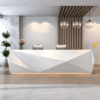 Elegant White Lacquer Front Desk - Modern Reception