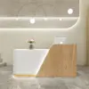 Modern Office Reception Desk in Premium White Lacquer