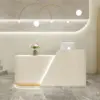 Modern Office Reception Desk in Premium White Lacquer