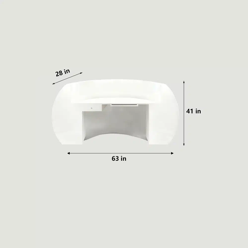 Baked Semicircular Arc Front Desk