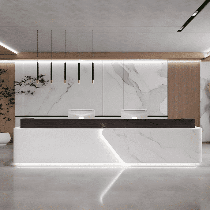 Simple Lacquer Reception Desk - Beauty & Bar