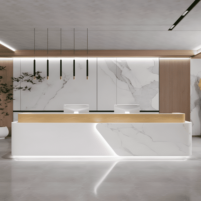 Simple Lacquer Reception Desk - Beauty & Bar