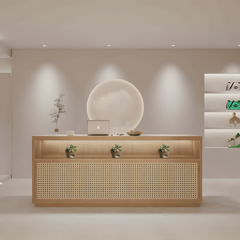 Simple Rattan Cashier Counter - Maoters