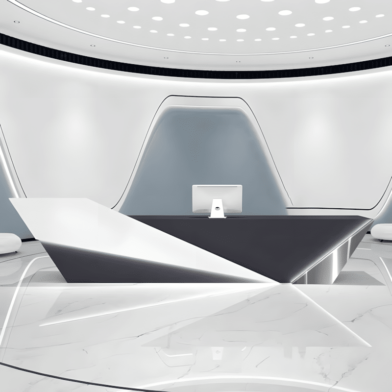 Stylish Reception Desk with Register Counter Storage