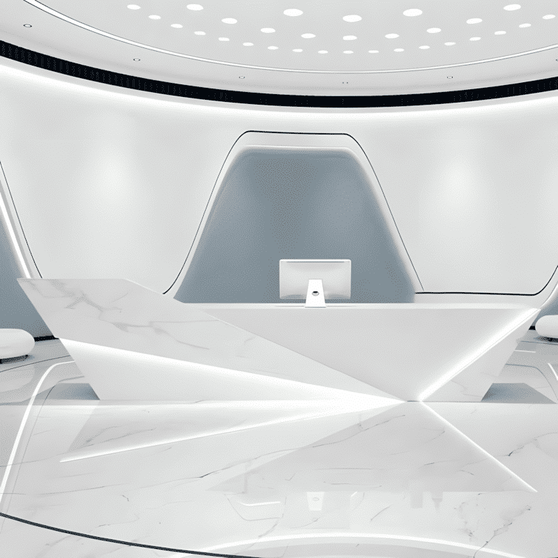 Stylish Reception Desk with Register Counter Storage