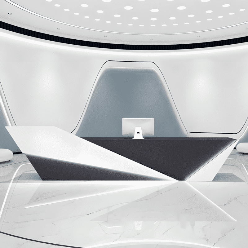 Stylish Reception Desk with Register Counter Storage