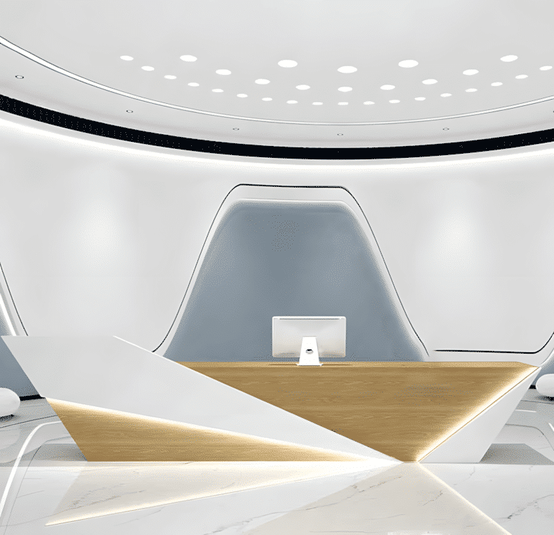 Stylish Reception Desk with Register Counter Storage