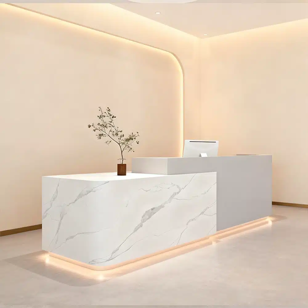 Modern minimalist reception and checkout counter