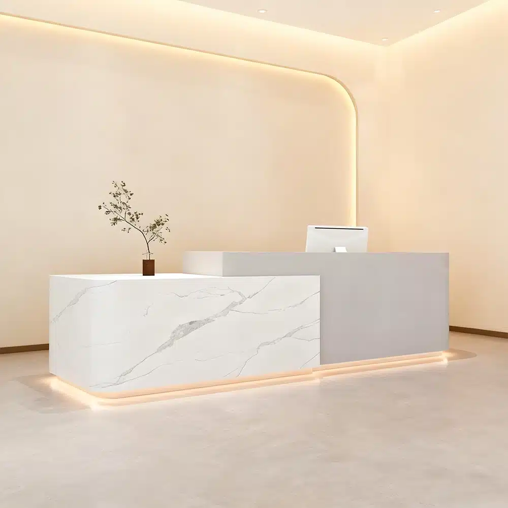 Modern minimalist reception and checkout counter