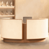 Curved Salon Reception Desk - Beauty & Boutique Counter