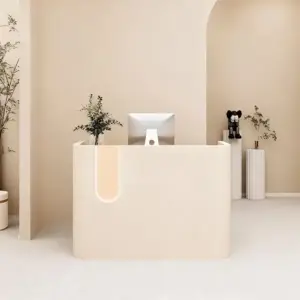 Front Desk Reception Counter For Cashier, Milk Tea & Nail Salons - Customizable Designs